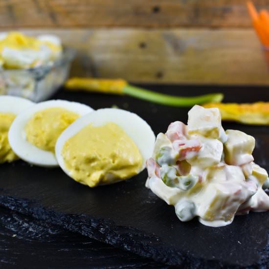 Vegetable Salad with Deviled Egg Re - Recipe photo by suncakemom