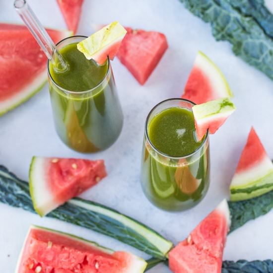 Watermelon & Kale Juice - Recipe photo by cleaneatingkitchen