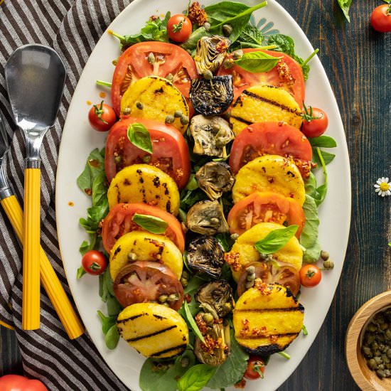 Tomato and Polenta Summer Salad - Recipe photo by jodiloves