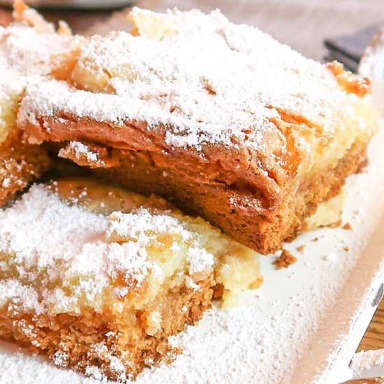 Almond Ooey Gooey Butter Cake - Recipe photo by SundaySupper