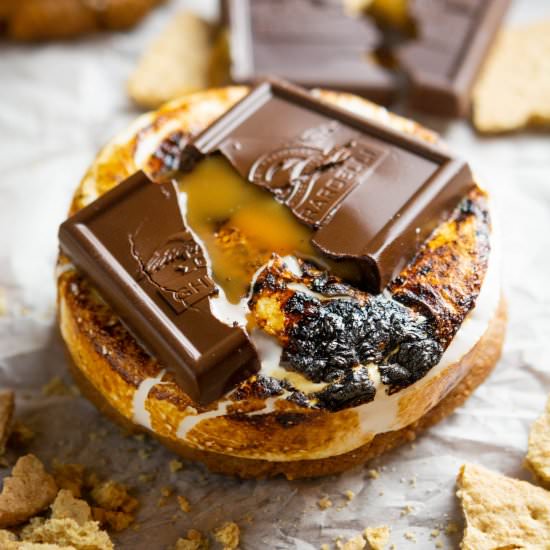 Open Face S’mores Sandwiches - Recipe photo by kneadbakecook