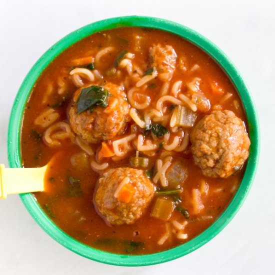 Meatball Alphabet Soup - Recipe photo by thehealthykidstable