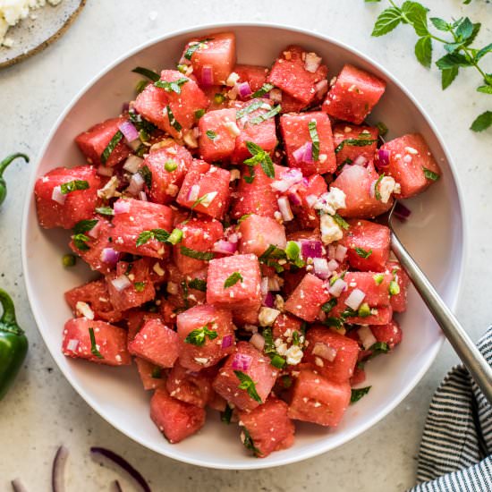Easy Watermelon Salad - Recipe photo by isabeleats