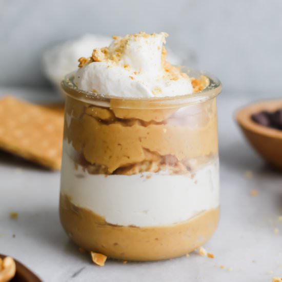 Peanut Butter Pie Parfaits - Recipe photo by ourbalancedbowl