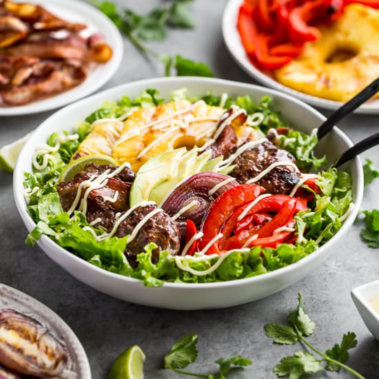 Aloha Teriyaki Burger Bowls - Recipe photo by Get Inspired Everyday
