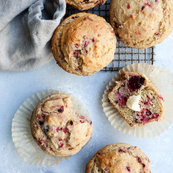 mixed berry & lemon muffins - Recipe photo by Caits Plate