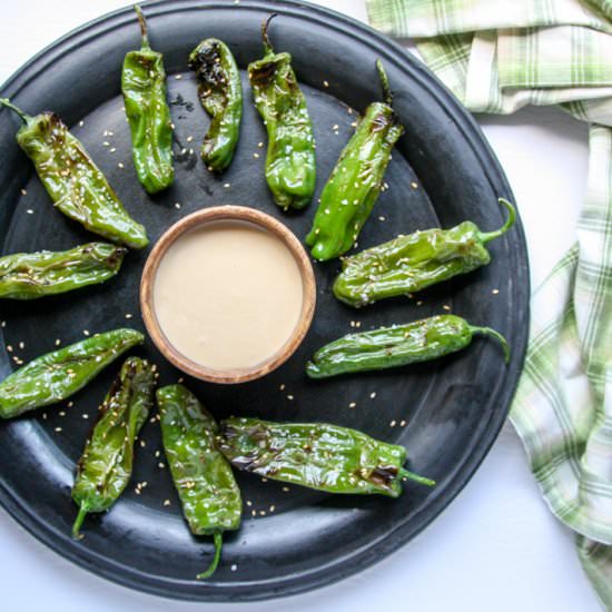 Grilled Sesame Shishito Peppers - Recipe photo by the food blog