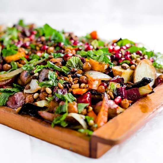 Roasted Vegetable Hummus Platter - Recipe photo by trufflesandtrends
