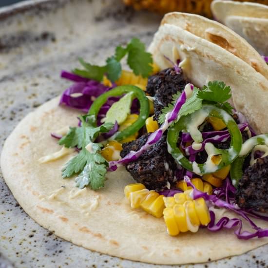 Black Pudding Tacos - Recipe photo by AnotherFoodBlogger