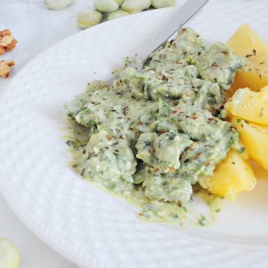 Pesto with broad beans - Recipe photo by rabarbarowo