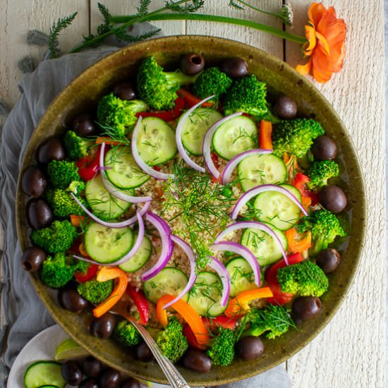 Mediterranean Quinoa Potluck Salad - Recipe photo by a meal in mind