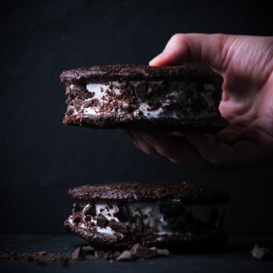 Chocolate Cookie Ice Cream Sandwich - Recipe photo by Liv Vegan Strong