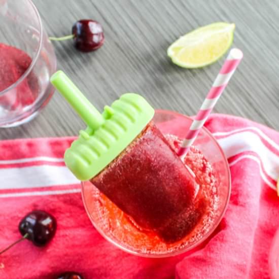 cherry and lime popsicles - Recipe photo by Allons-Eat