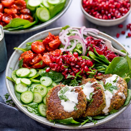 Falafel Salad Bowl - Recipe photo by KitchenSanctuary