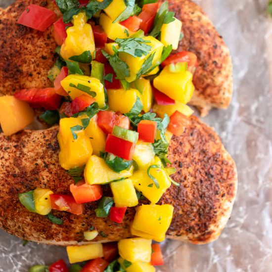 Chicken With Mango Salsa - Recipe photo by lemons and zest
