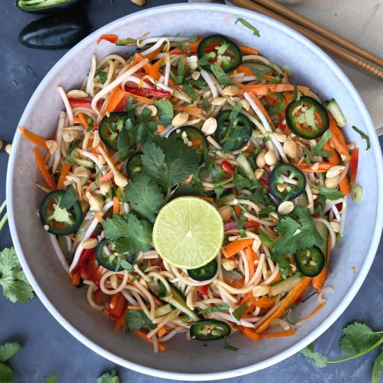 Easy Thai style vegan noodle salad - Recipe photo by Rebelliouskitchen