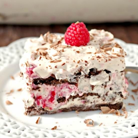 Raspberry Dulce de Leche Icebox Cak - Recipe photo by Food Meanderings