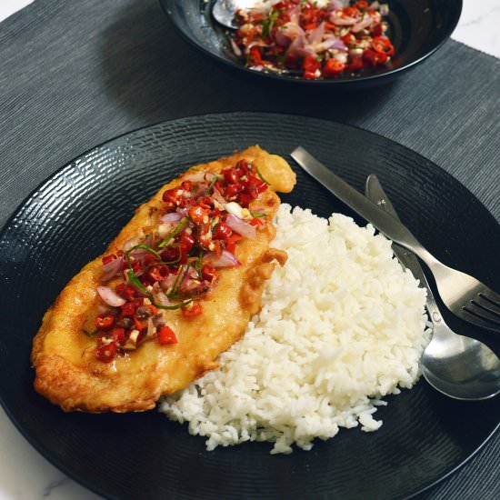 Crispy Dory Fillets Sambal Matah - Recipe photo by Jaja Bakes