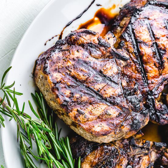 Rosemary Grilled Pork Chops - Recipe photo by sipandfeast