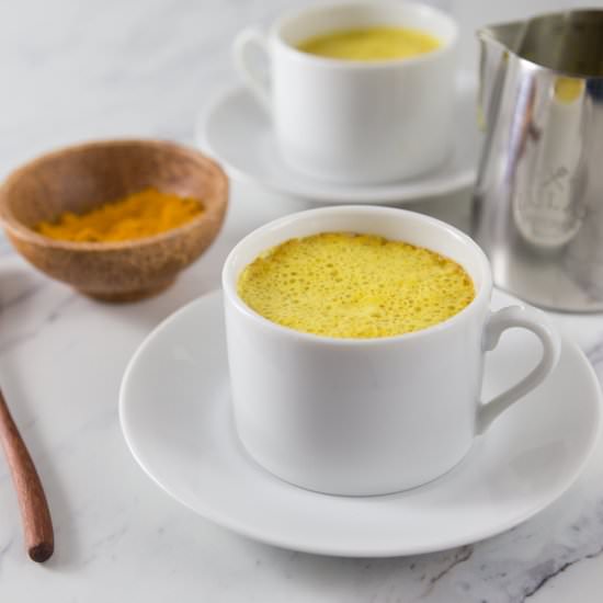 Turmeric Latte – Vegan Version Too - Recipe photo by Ethnic Spoon