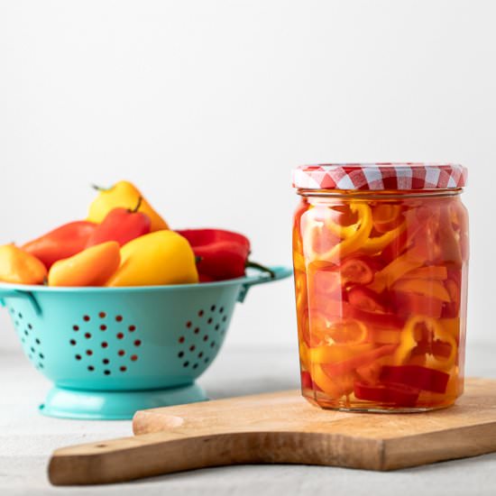 Quick Pickled Peppers - Recipe photo by sidewalkshoes