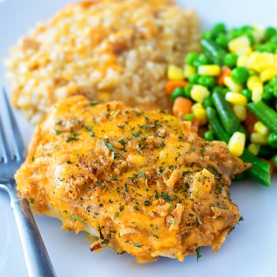 Cheesy Pork Chop & Rice Bake Recipe - Recipe photo by The Kitchen Wife
