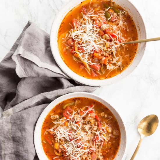 Pressure Cooker Stuffed Pepper Soup - Recipe photo by Inspiralized