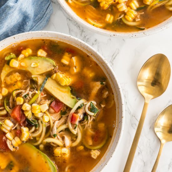 Chicken and Corn Tortilla Soup - Recipe photo by Inspiralized