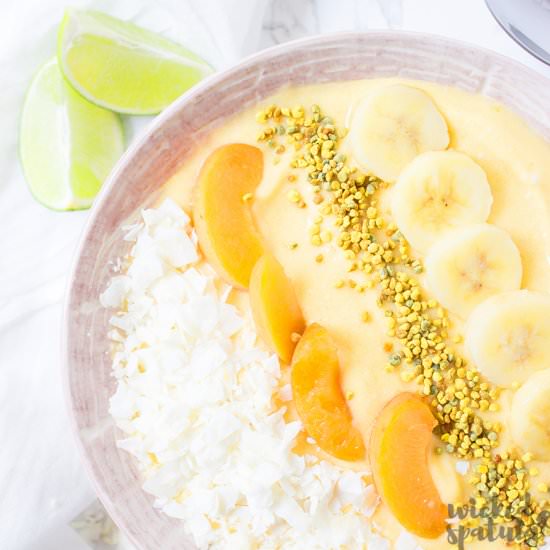 Tropical Banana Mango Smoothie - Recipe photo by Wicked Spatula