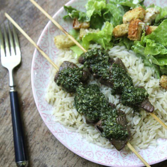 Brazilian Marinated Steak Skewers - Recipe photo by cucinabella