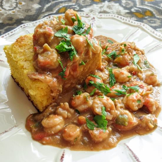 Crawfish 'n Cornbread - Recipe photo by Louisiana Woman Blog