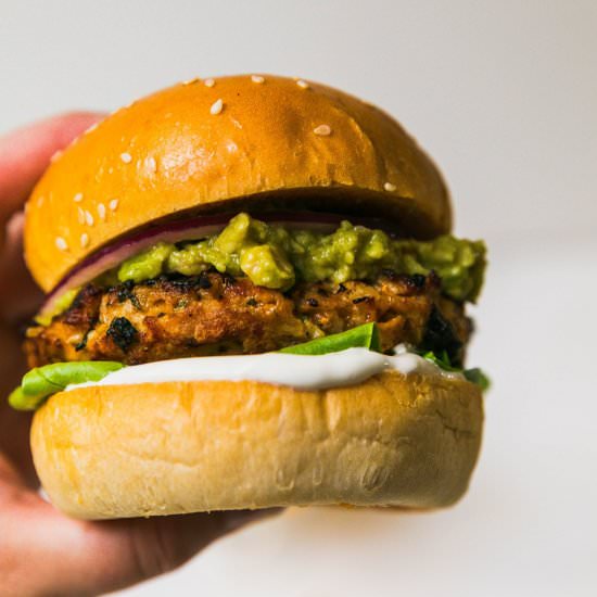 Cheesy Stuffed Chicken Burgers - Recipe photo by Never Not Hungry