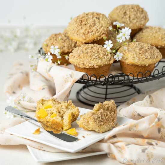 Whole Wheat Peach Streusel Muffins - Recipe photo by Compelled To Cook