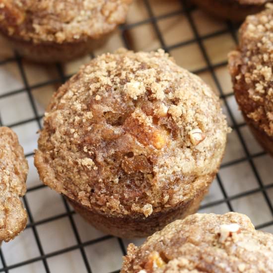 Peach Pecan Oat Muffins - Recipe photo by milehighmitts