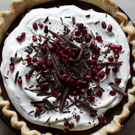 pomegranate chocolate cream pie - Recipe photo by kathrynpauline