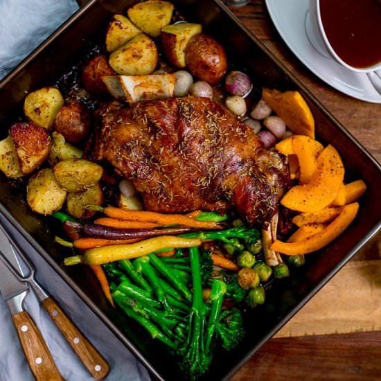 Slow Roast Shoulder of Lamb - Recipe photo by KitchenSanctuary