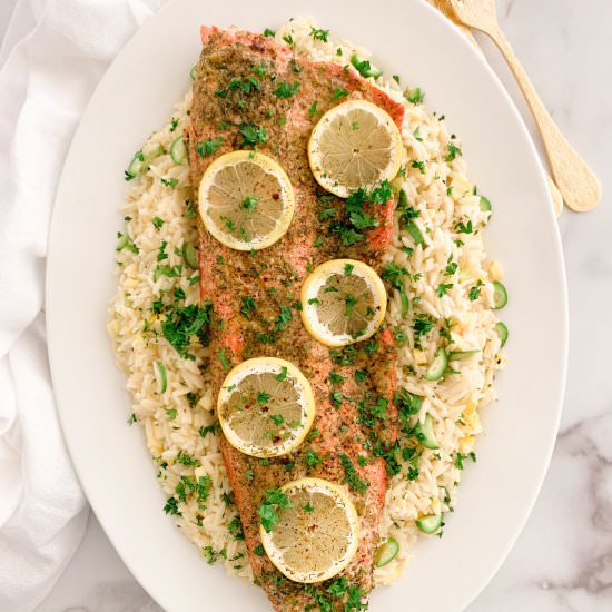 Wild Salmon with Za'atar Butter - Recipe photo by eleganteconomist