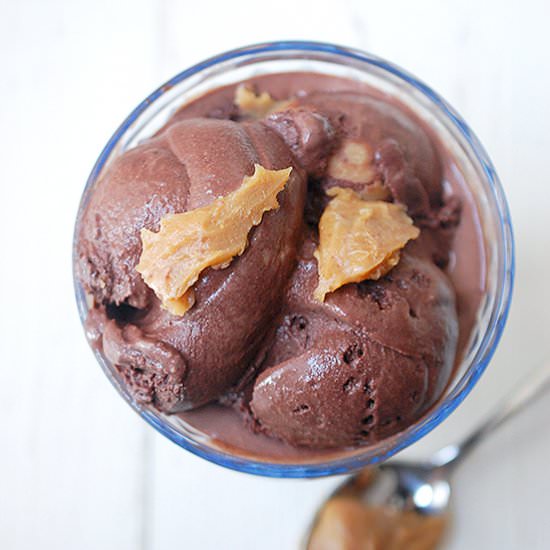 Chocolate peanut butter ice cream - Recipe photo by evabakes