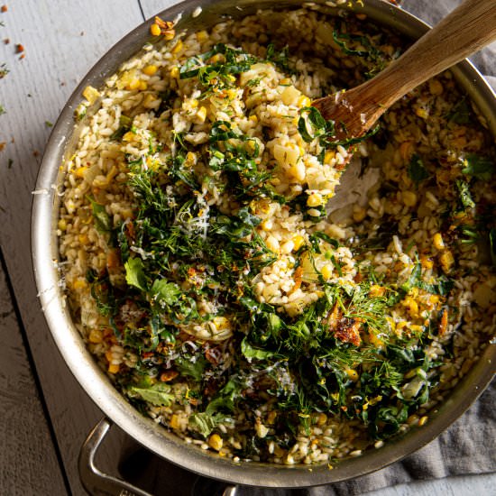 Herby Corn Risotto - Recipe photo by pageandplate