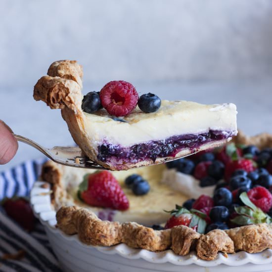 Berry Custard Pie - Recipe photo by GoodThingsBakingCo