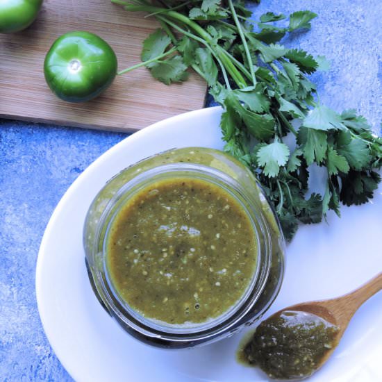 Poblano Tomatillo Enchilada Sauce - Recipe photo by 24bite
