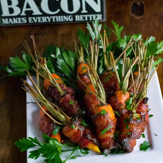 Spicy Bacon Wrapped Carrots - Recipe photo by whattheforksfordinner