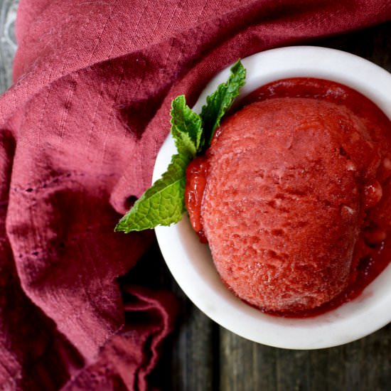 Summer Berry Sorbet - Recipe photo by simmerandsauce
