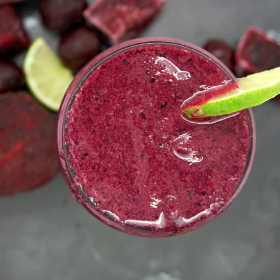 Beet Cherry and Lime Smoothie - Recipe photo by JustBeetIt