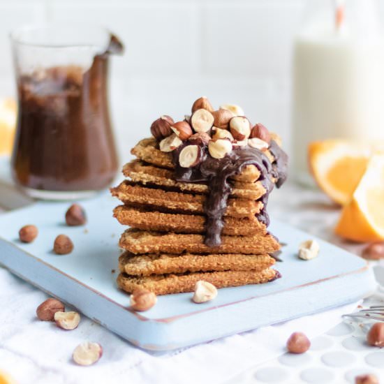 Zesty Hazelnut + Oatmeal Waffles - Recipe photo by The Plant Riot