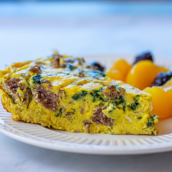 SAUSAGE & SPINACH FRITTATA - Recipe photo by parsley thyme limoncello