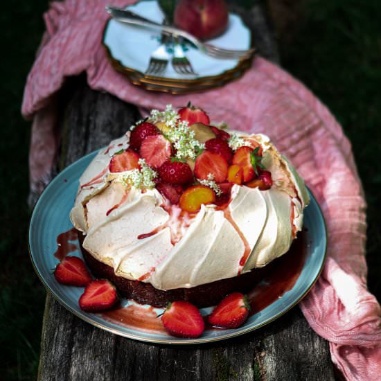 Saffron Rice Cake with Pavlova - Recipe photo by twosisterslivinglife