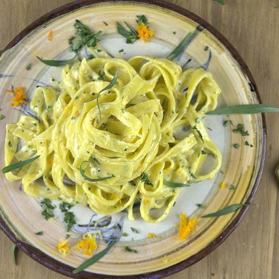 Creamy Pasta with Citrus & Tarragon - Recipe photo by agourmetfoodblog