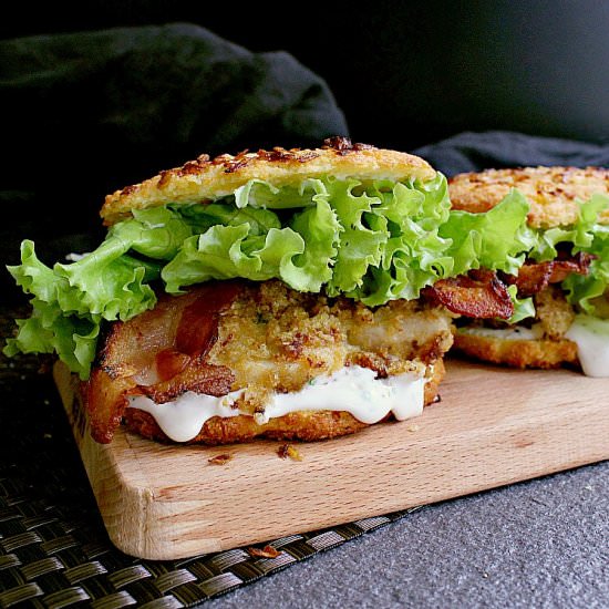 Low Carb Bacon Ranch Chicken Burger - Recipe photo by mamabearscookbook