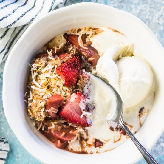 Healthy Strawberry Rhubarb Cobbler - Recipe photo by The Endless Meal